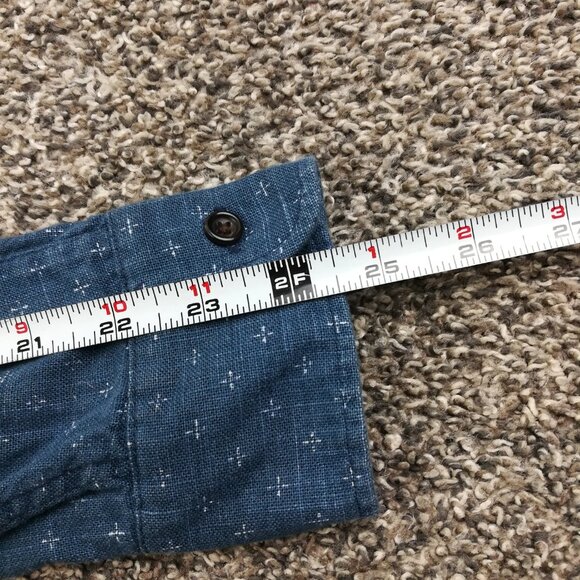 Taylor Stitch Shirt Jack Geometric L/S Button Up Indigo Blue Mens Medium (40) - Picture 7 of 9